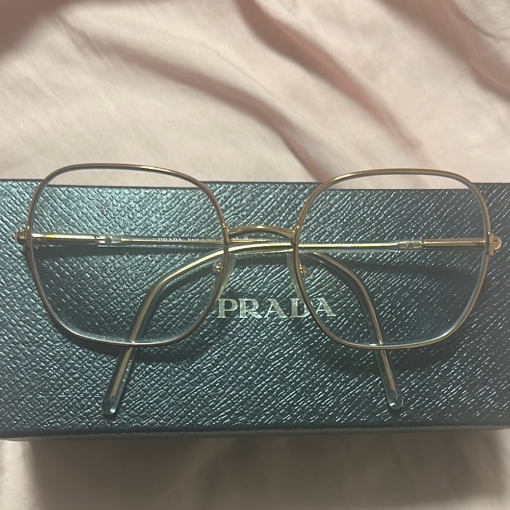 Prada Gold Wireframe Glasses